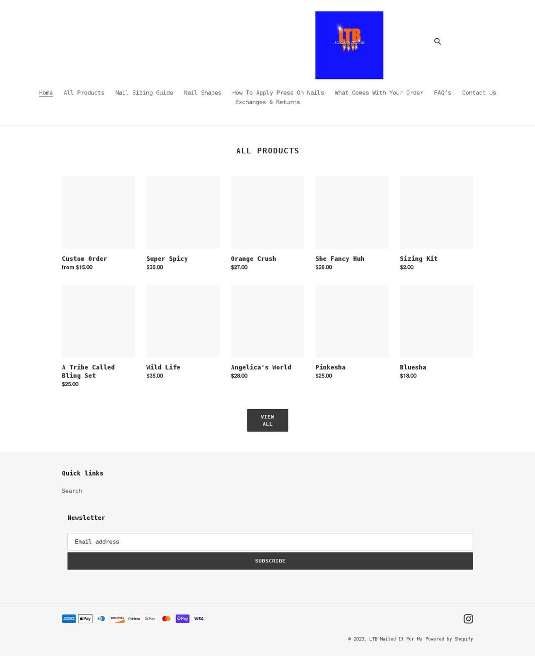 ltbnaileditforme.com shopify website screenshot