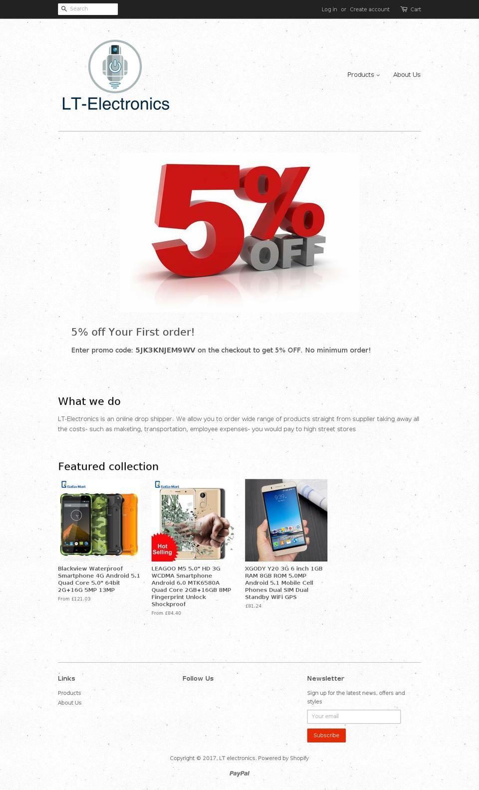 ltelectronics.com shopify website screenshot