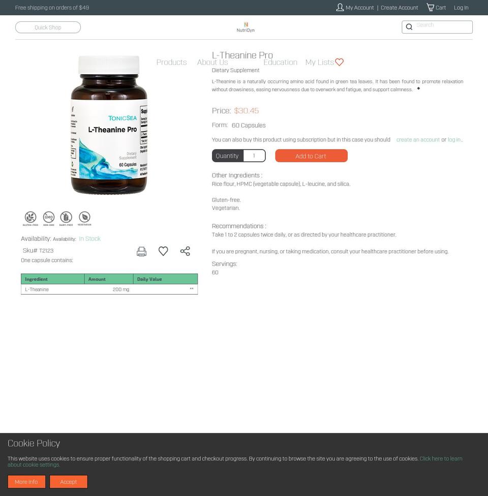 ltheaninepro.com — Shopify storefront screenshot