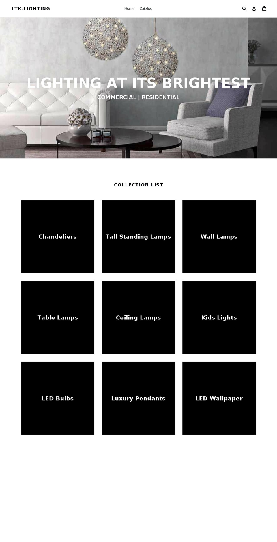 ltk-lighting.com shopify website screenshot
