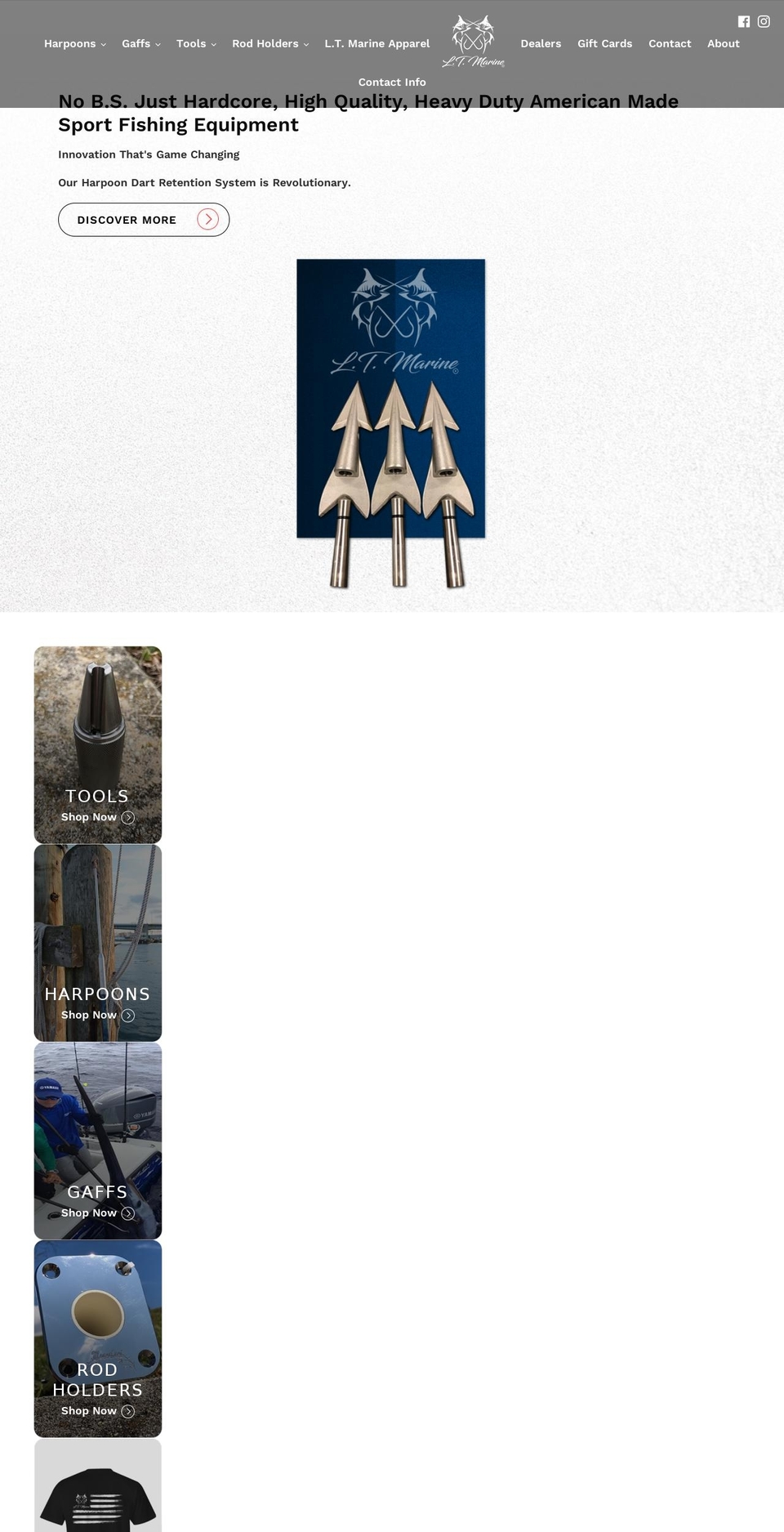 ltmarineproducts.com shopify website screenshot