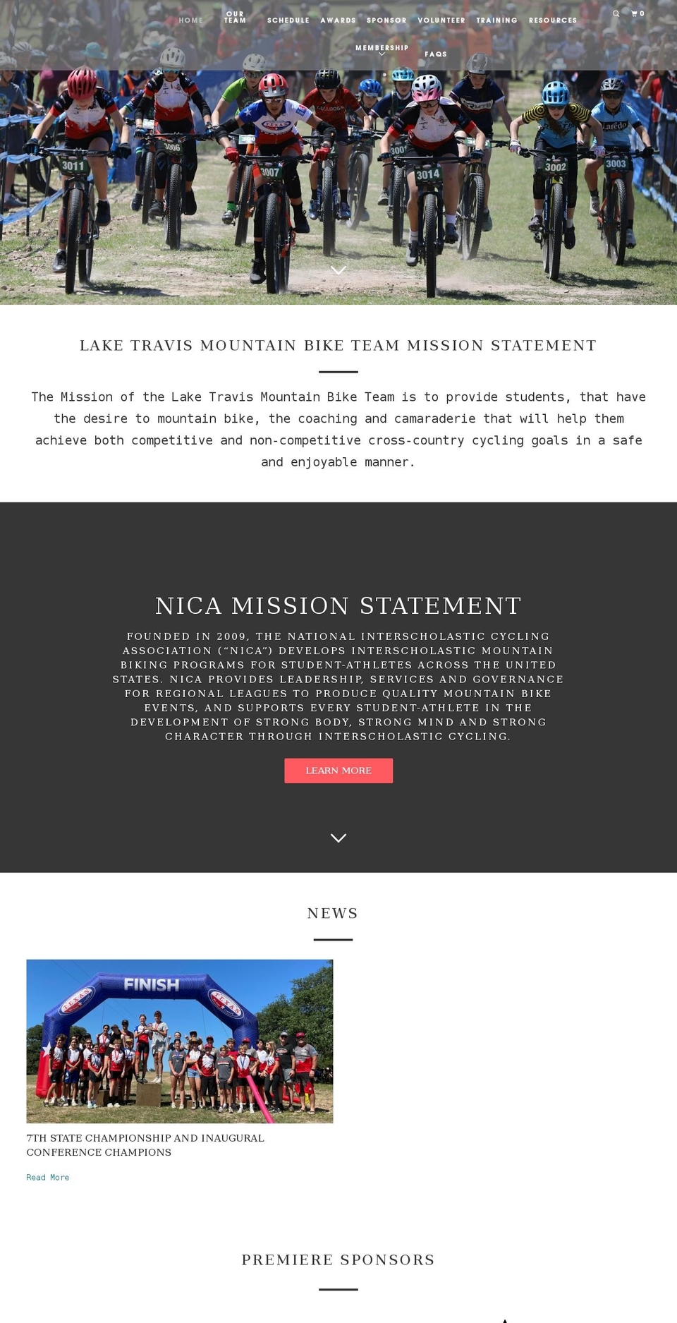 ltmtbteam.org shopify website screenshot