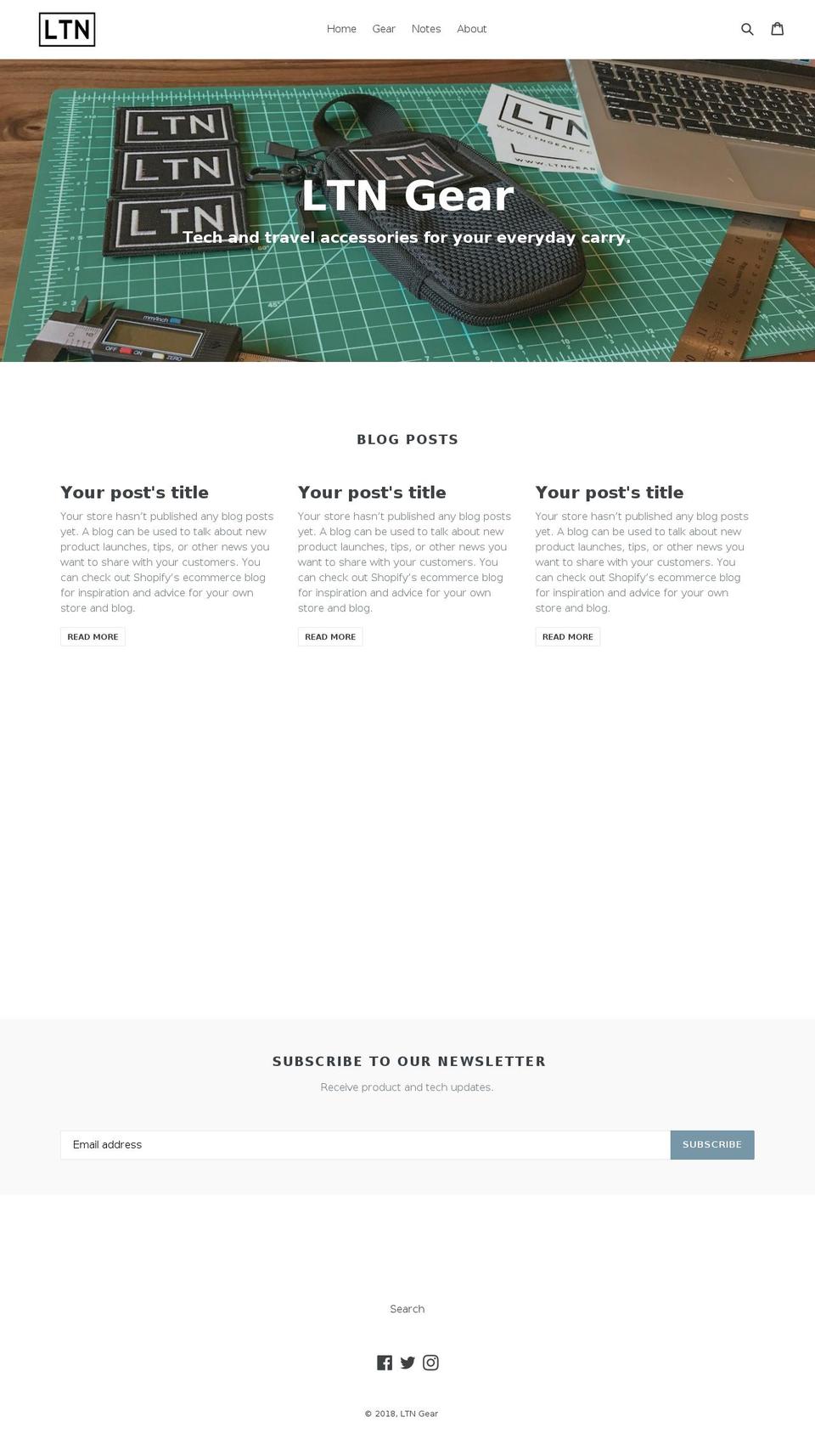 ltngear.com — Shopify storefront screenshot