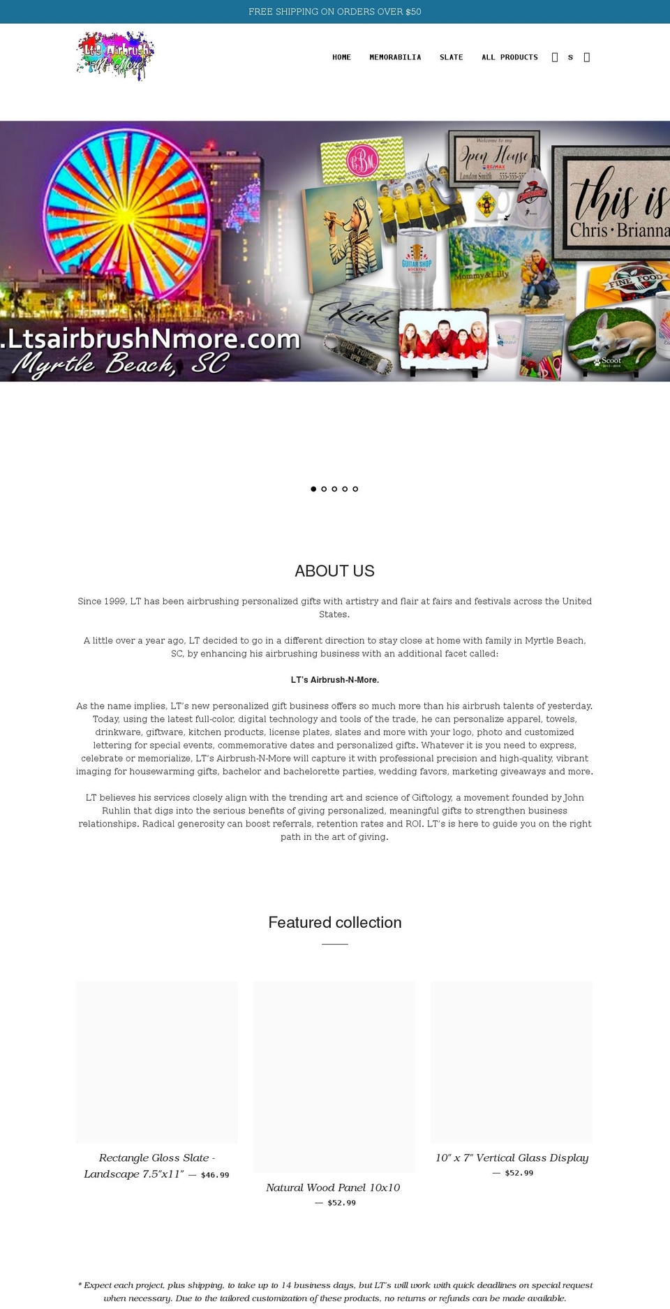 ltsairbrushnmore.com shopify website screenshot