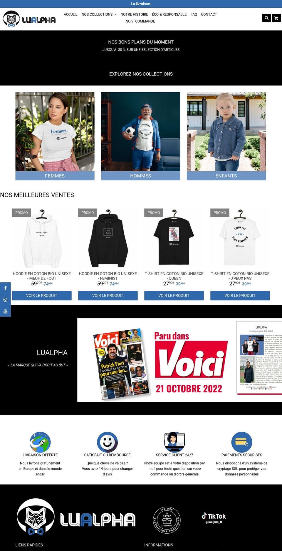 lualpha.com shopify website screenshot