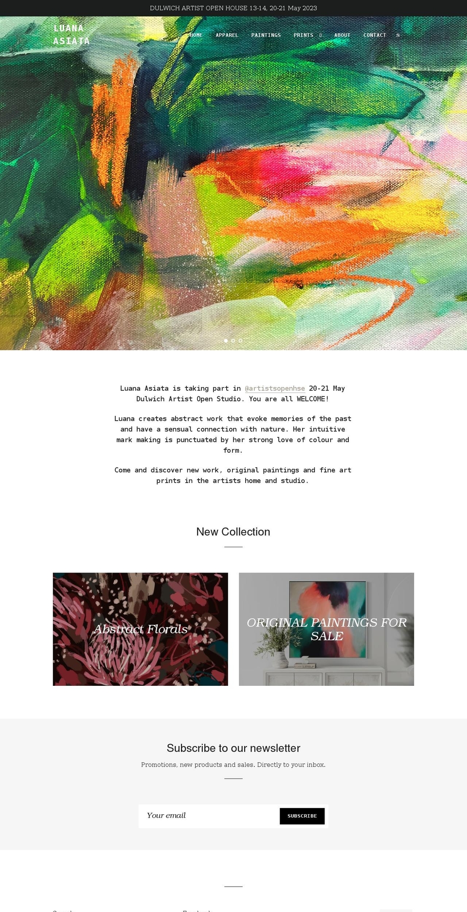 luanaasiata.com shopify website screenshot