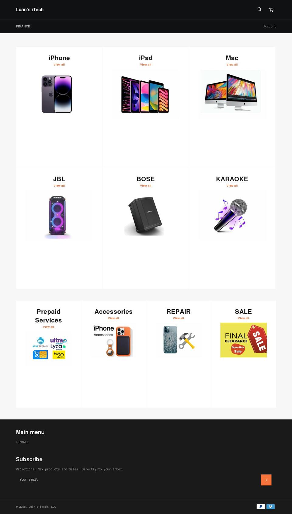 luanitech.com shopify website screenshot