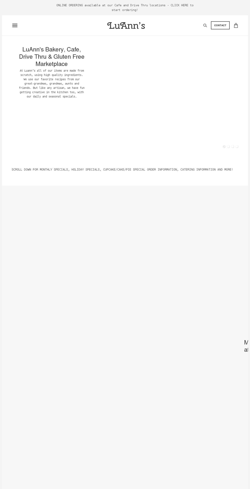 luannsbakery.com shopify website screenshot