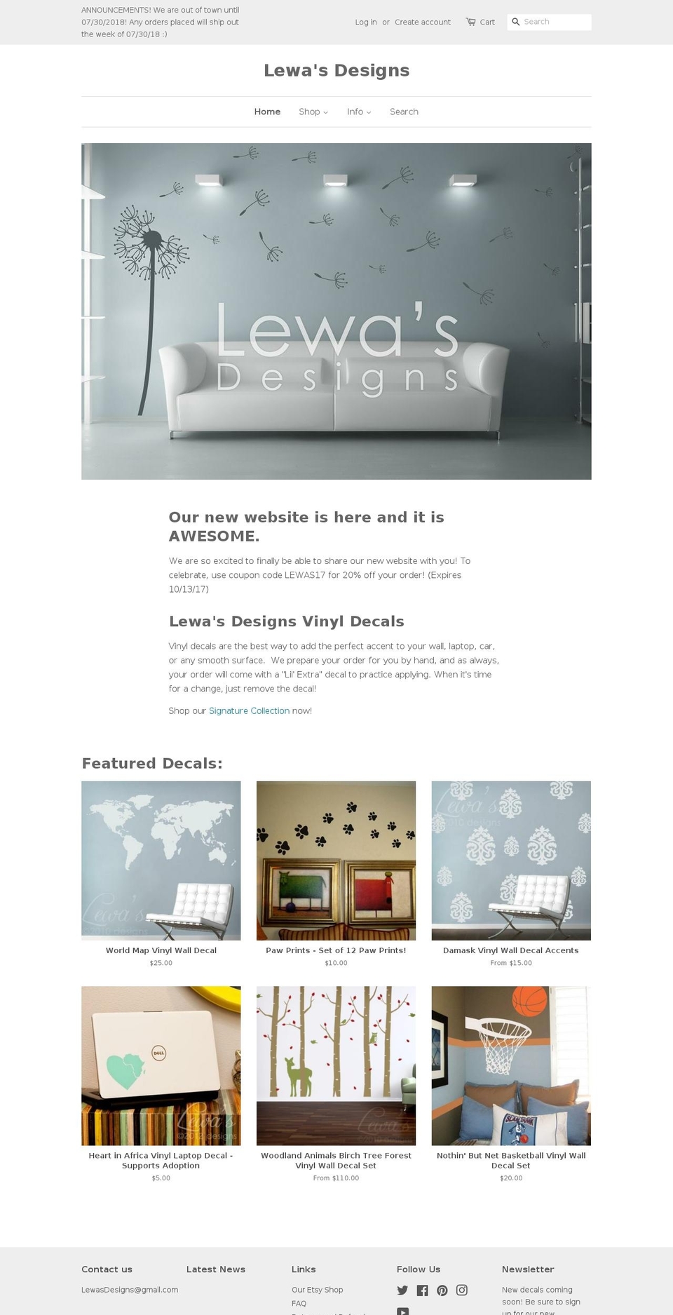 luasdesigns.com — Shopify storefront screenshot