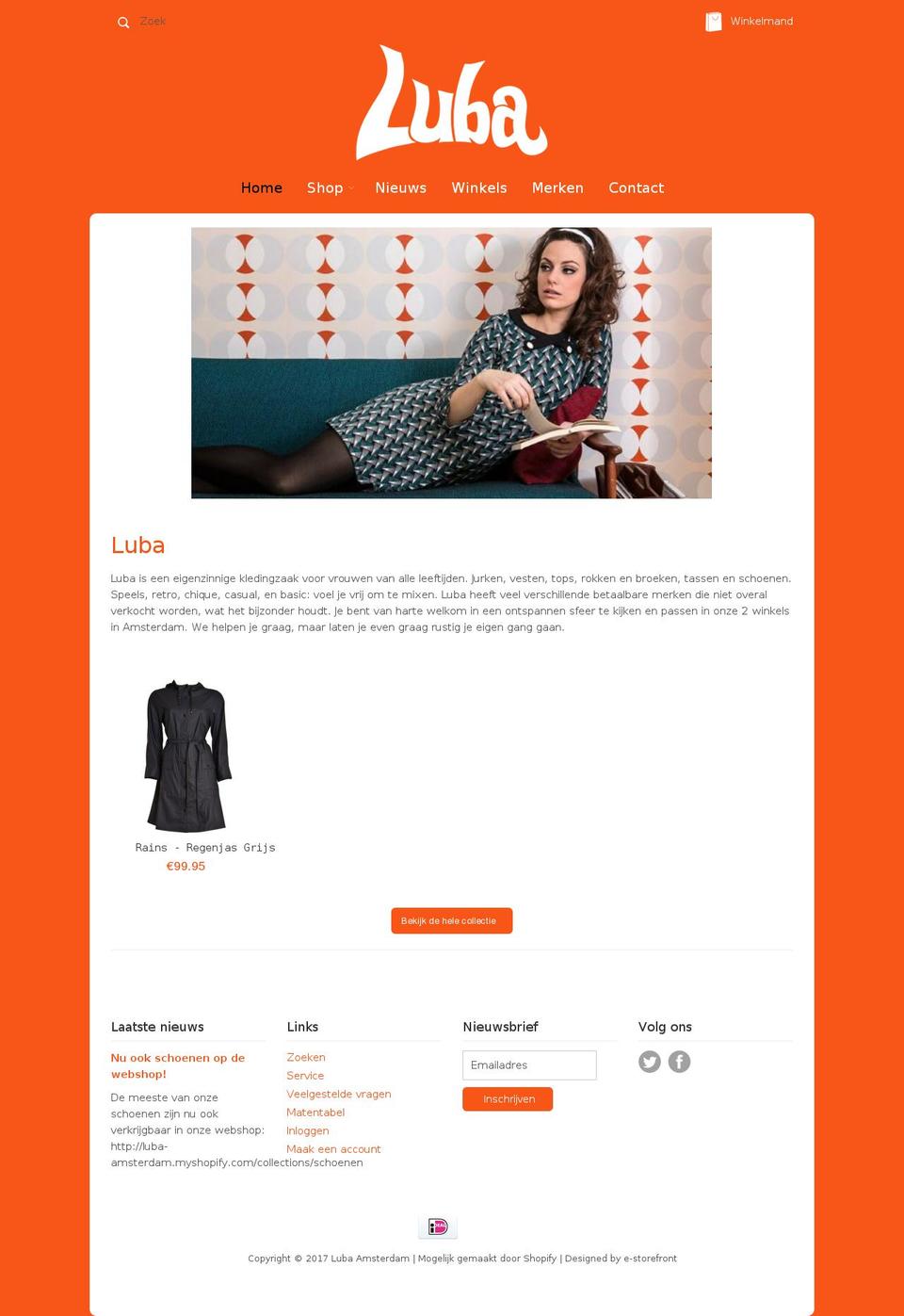 luba-amsterdam.nl shopify website screenshot