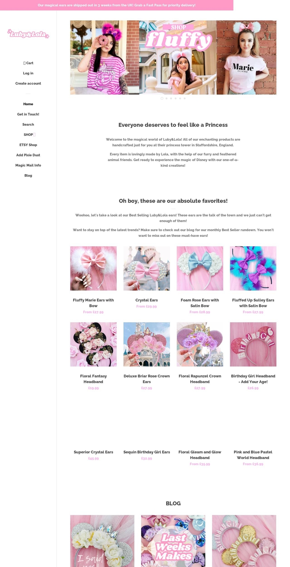 lubyandlola.co.uk shopify website screenshot