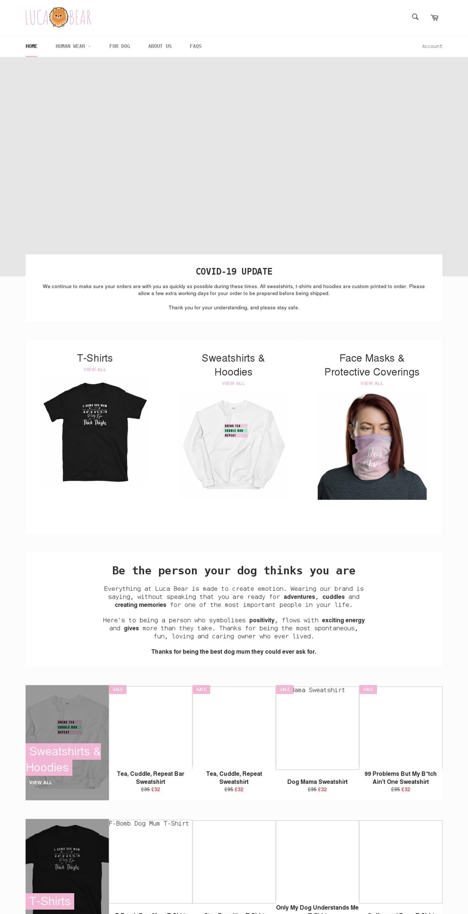 lucabeardogboutique.co.uk shopify website screenshot