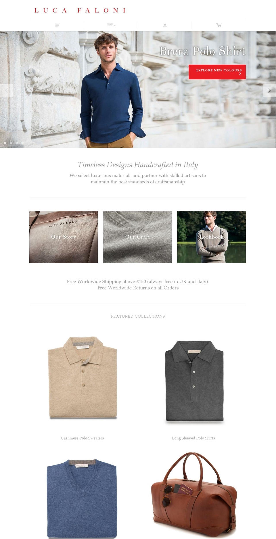 lucafaloni.com shopify website screenshot