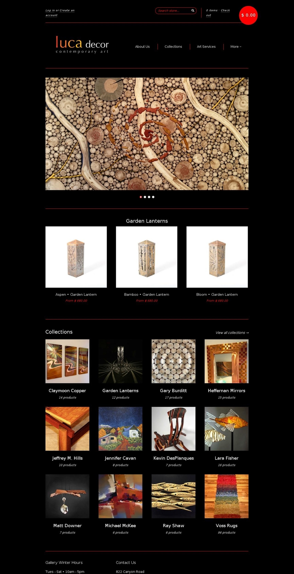 lucagallery.com shopify website screenshot