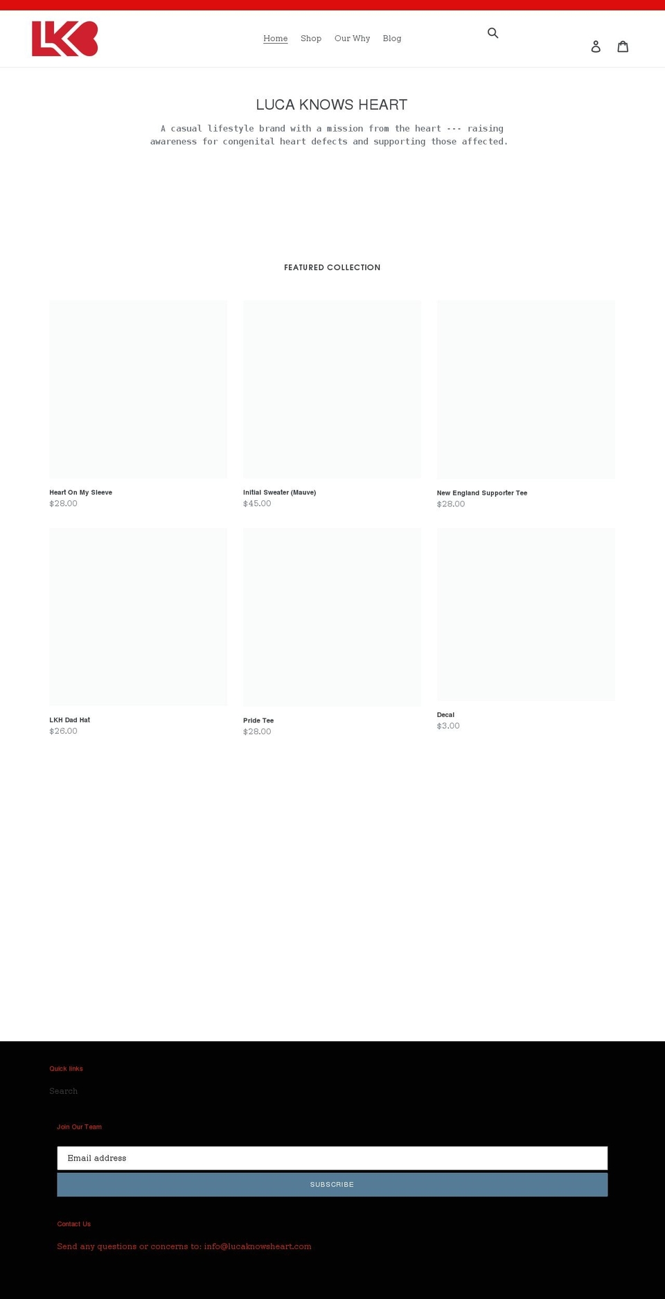lucaknowsheart.com shopify website screenshot