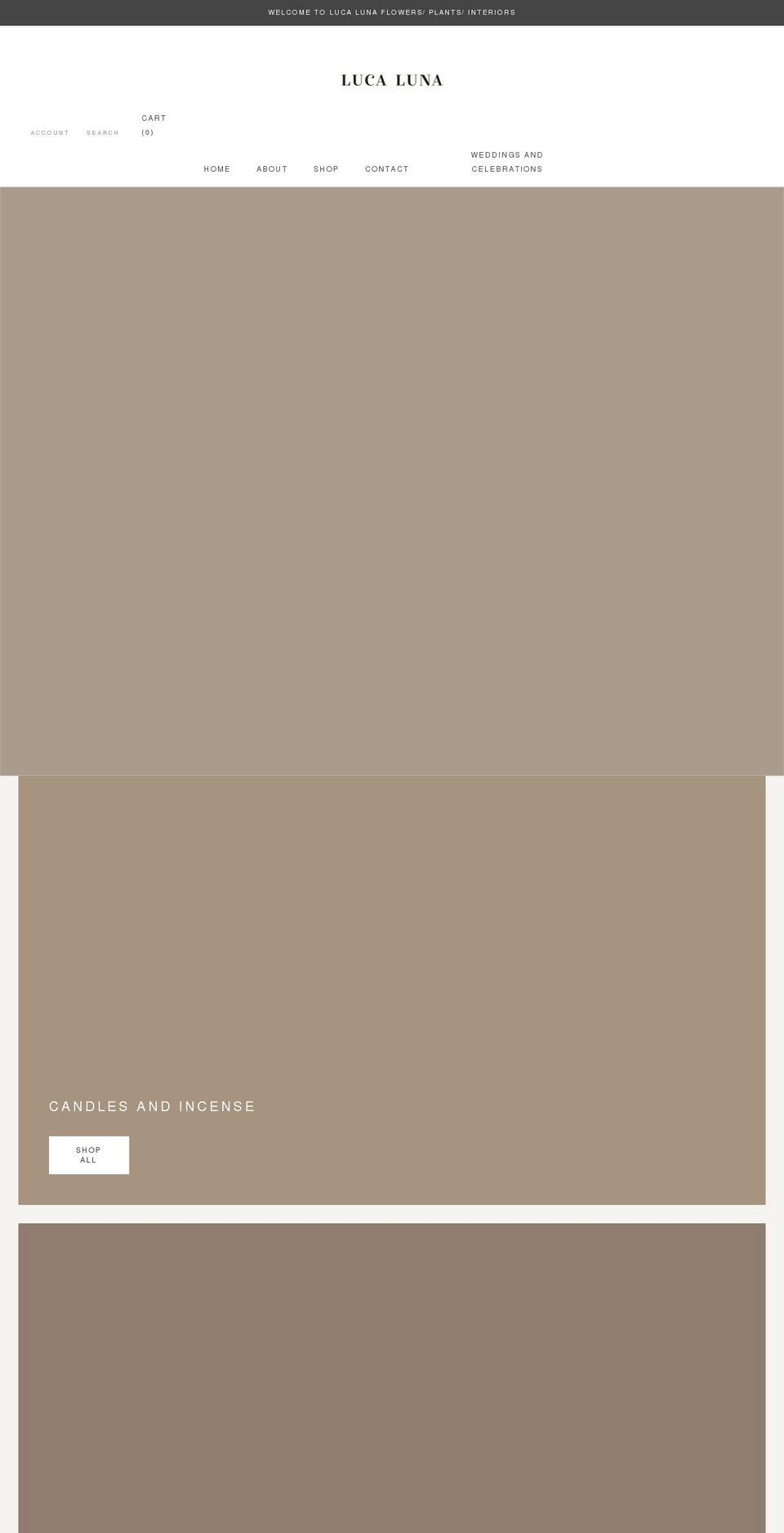 lucaluna.com.au shopify website screenshot