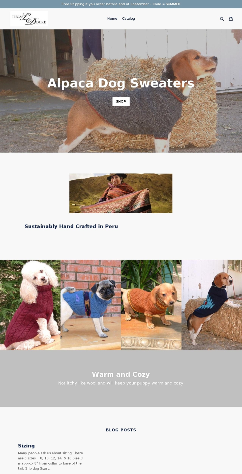 lucasandduke.com — Shopify storefront screenshot
