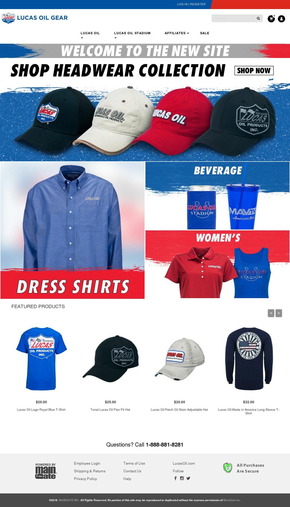 lucasoilgear.com shopify website screenshot