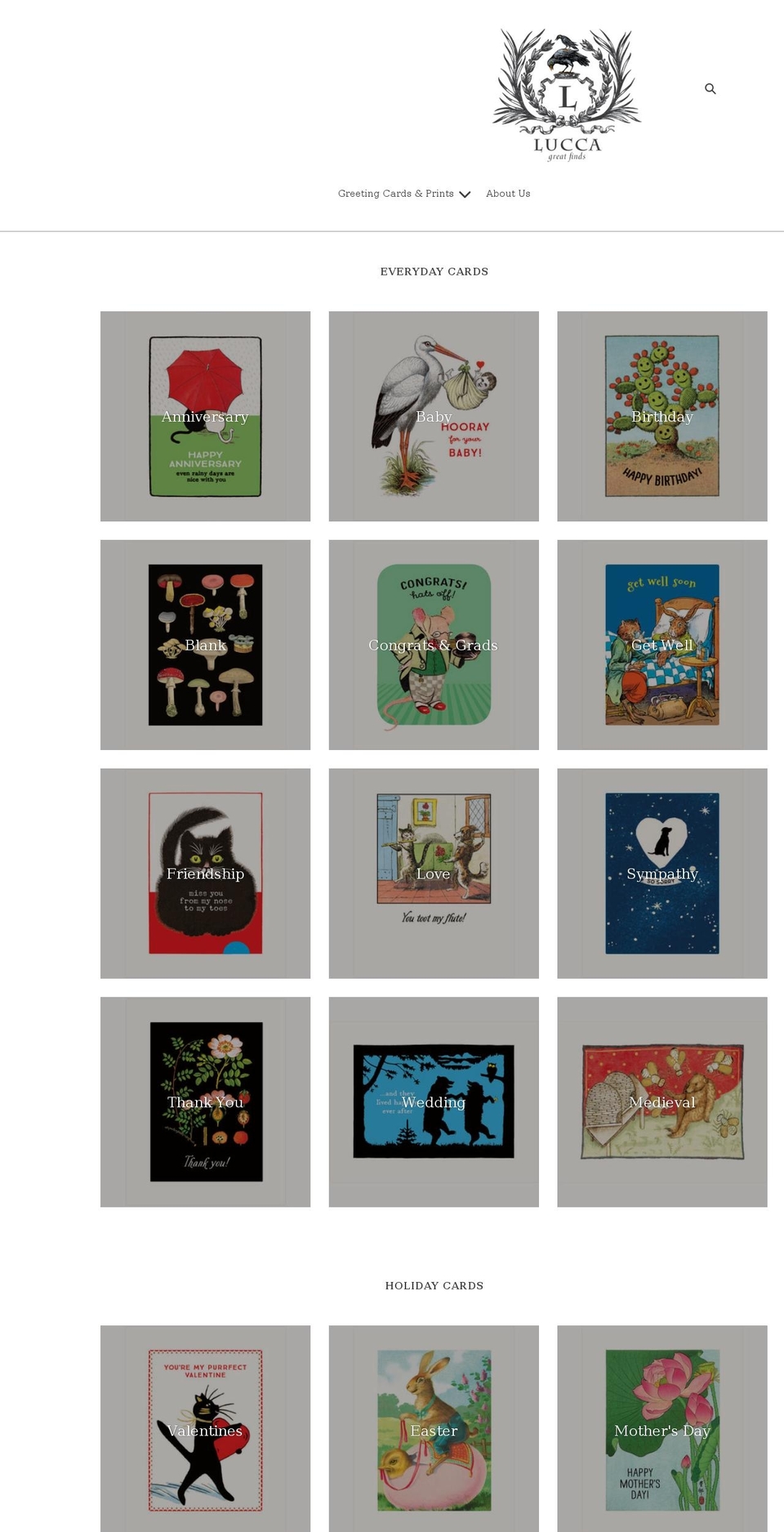 lucca-great-finds.myshopify.com shopify website screenshot