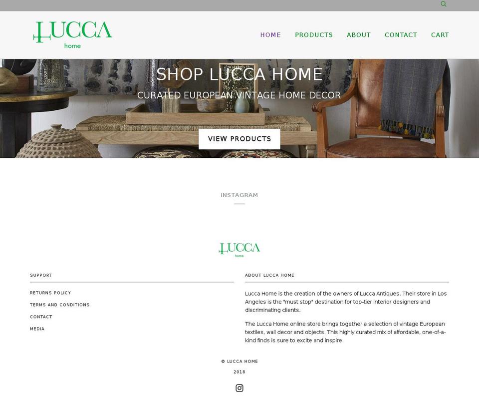 luccahome.com shopify website screenshot