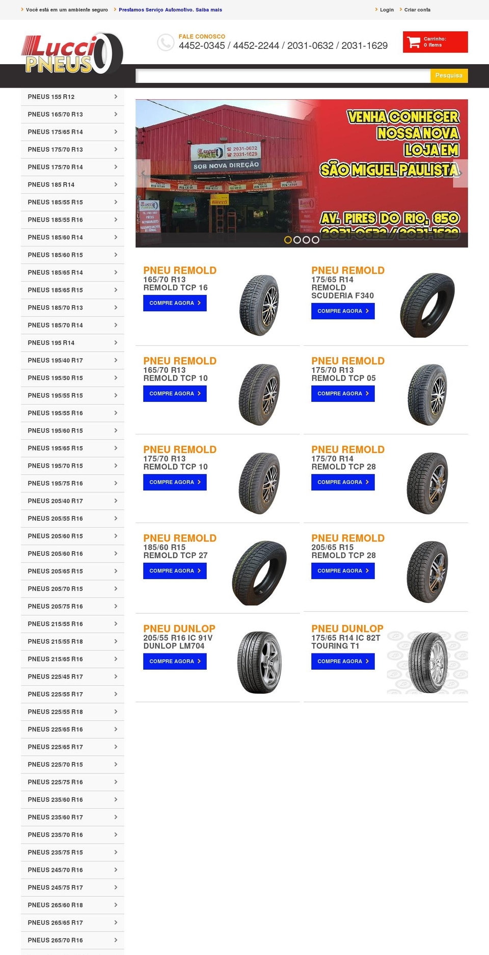 luccipneus.com — Shopify storefront screenshot