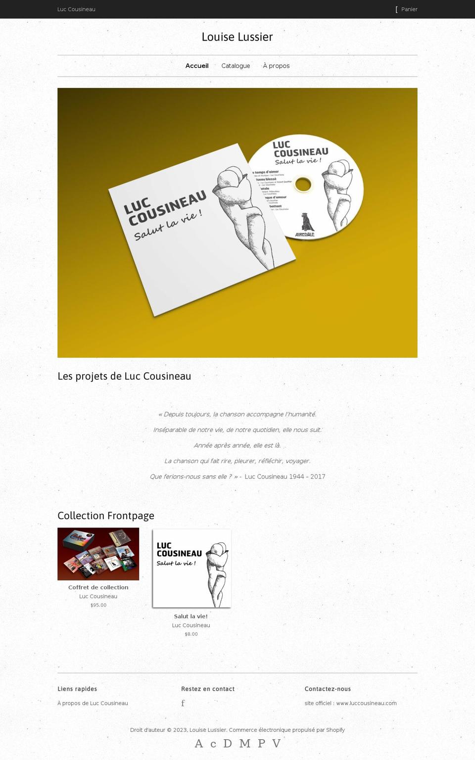 luccousineau.myshopify.com shopify website screenshot