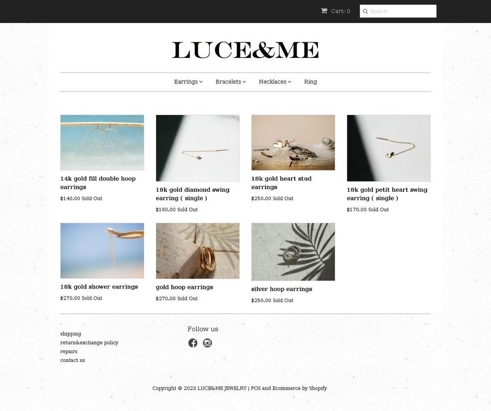 luce-me.myshopify.com shopify website screenshot
