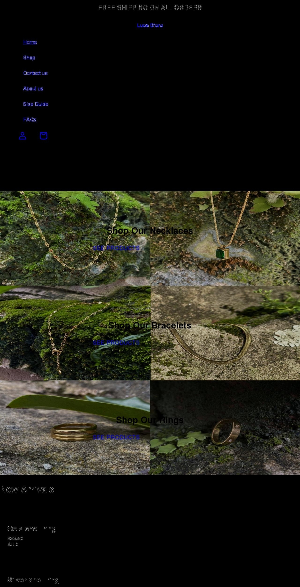 lucedoro.com shopify website screenshot