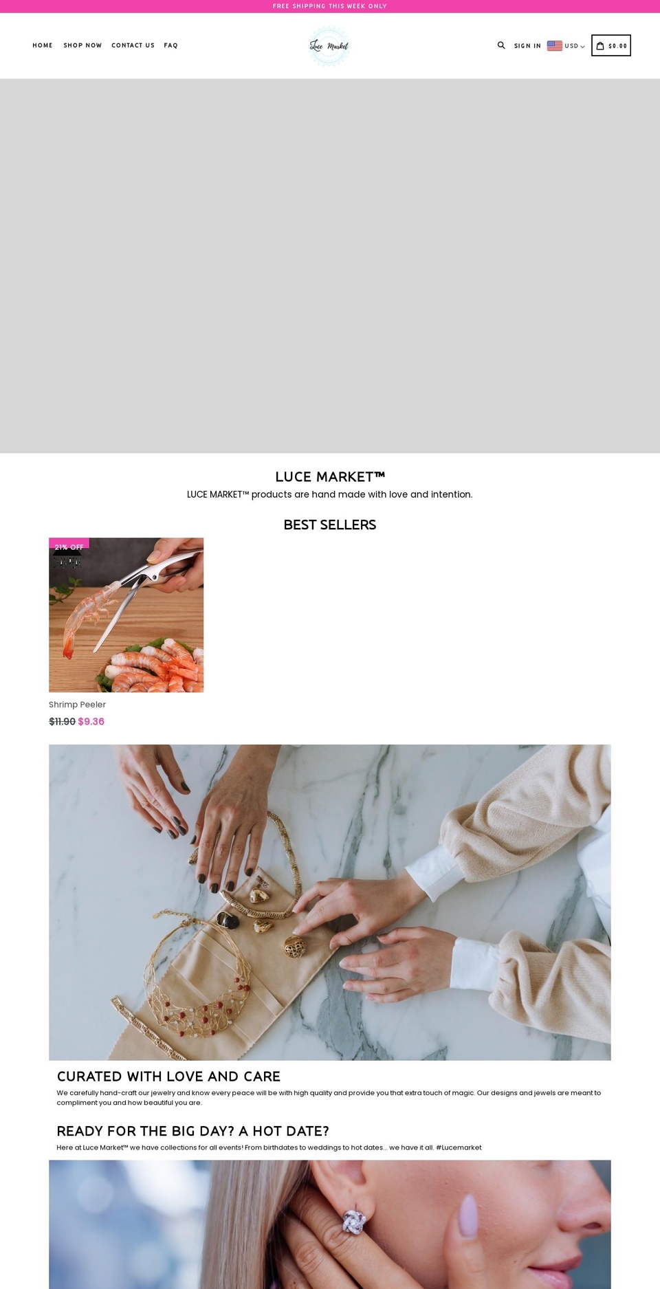 lucemarket.com shopify website screenshot