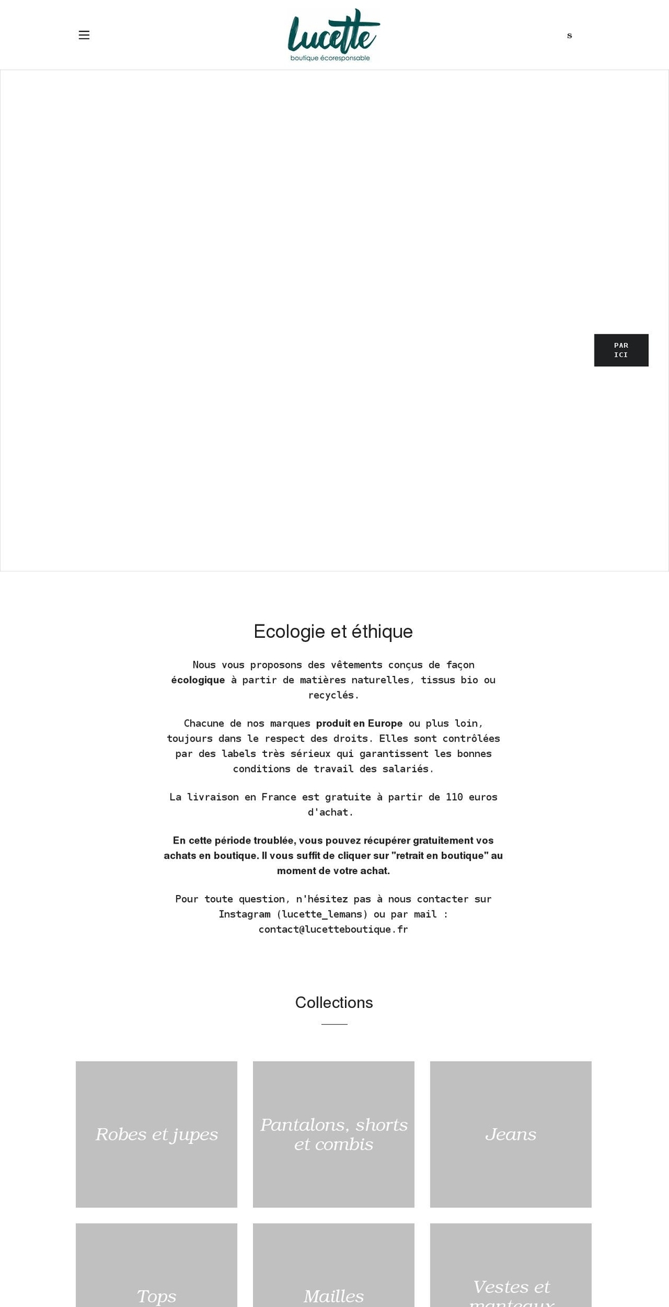 lucettemodeethique.com shopify website screenshot