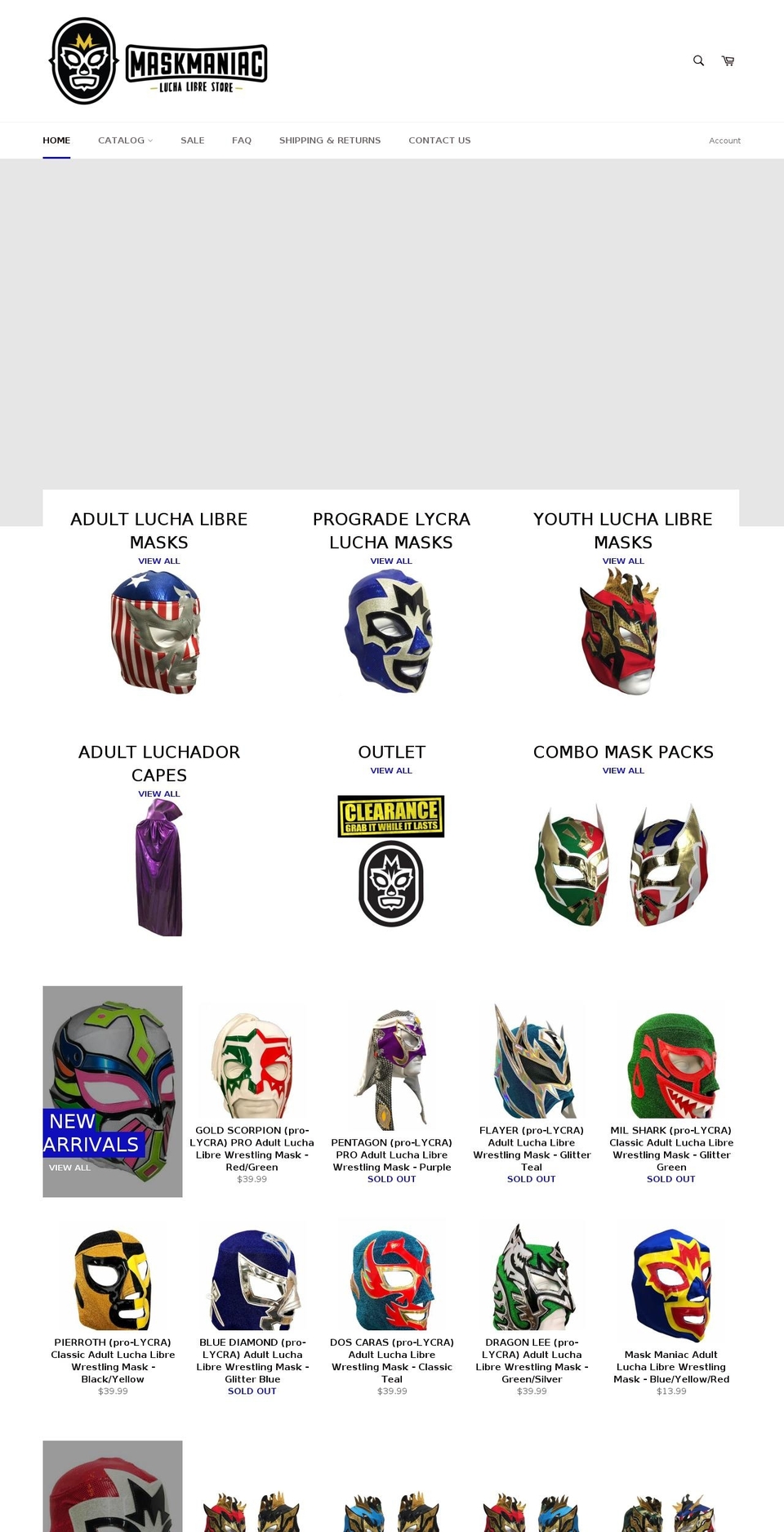 luchamask.com — Shopify storefront screenshot