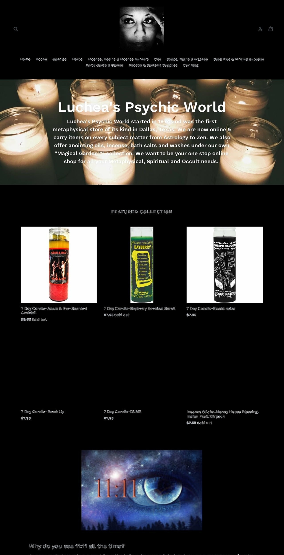 lucheaspsychicworld.com shopify website screenshot
