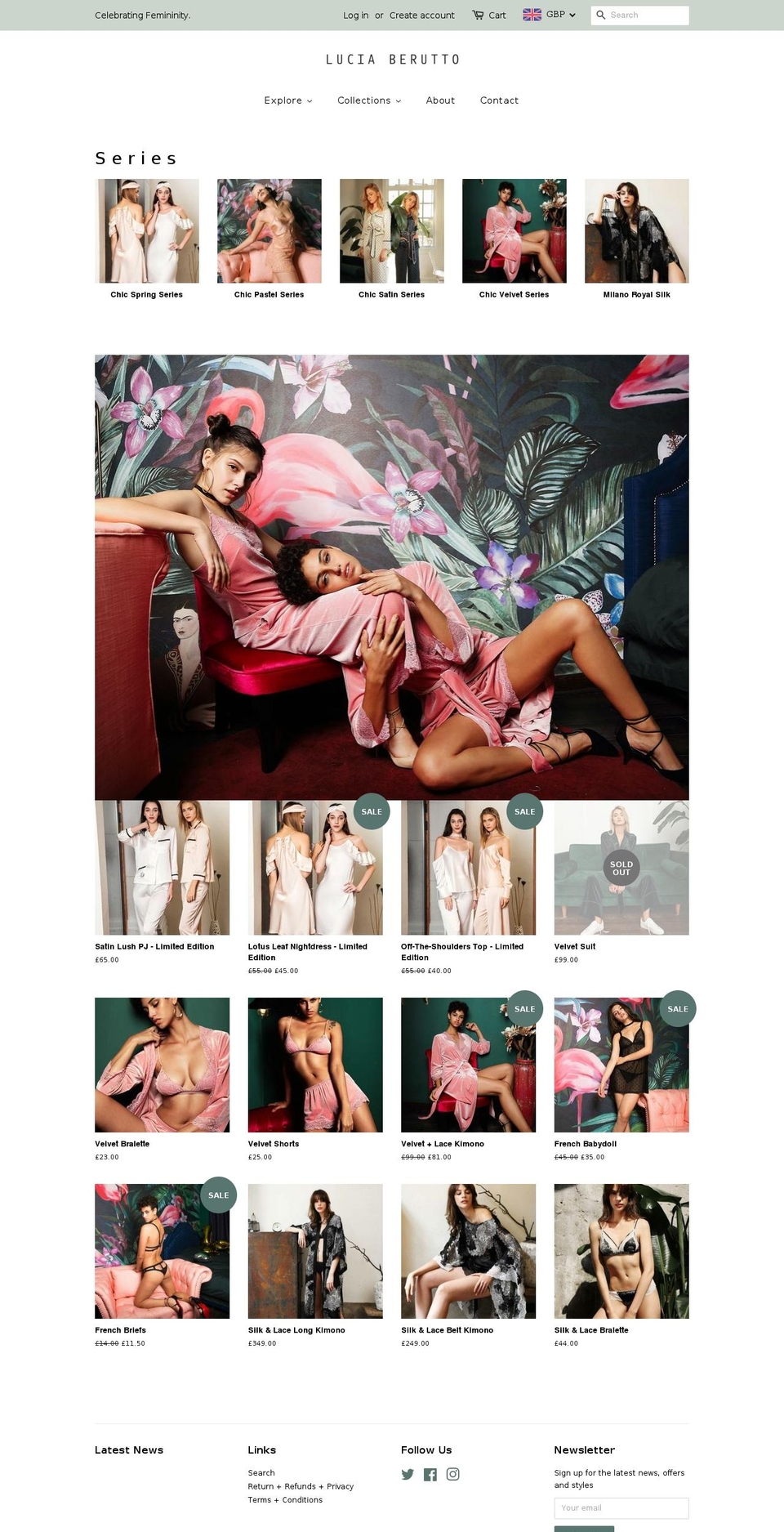 luciaberutto.co.uk shopify website screenshot