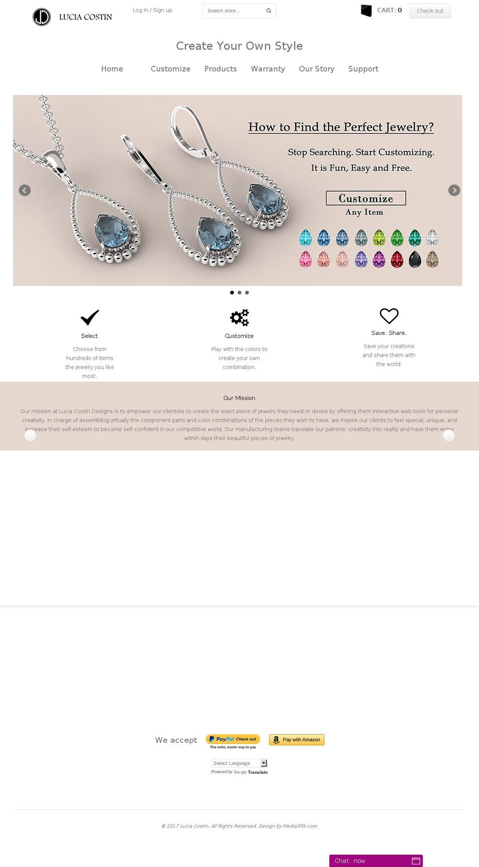 theme108 Shopify theme site example luciacostindesigns.com