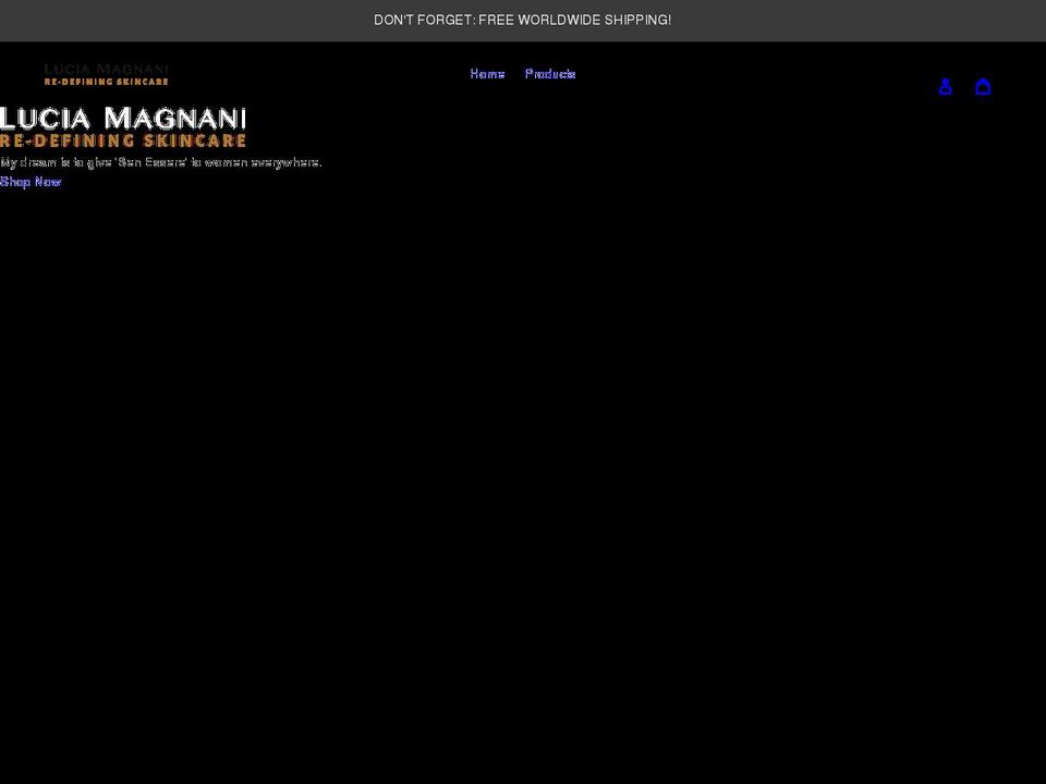 luciamagnaniskincare.com shopify website screenshot