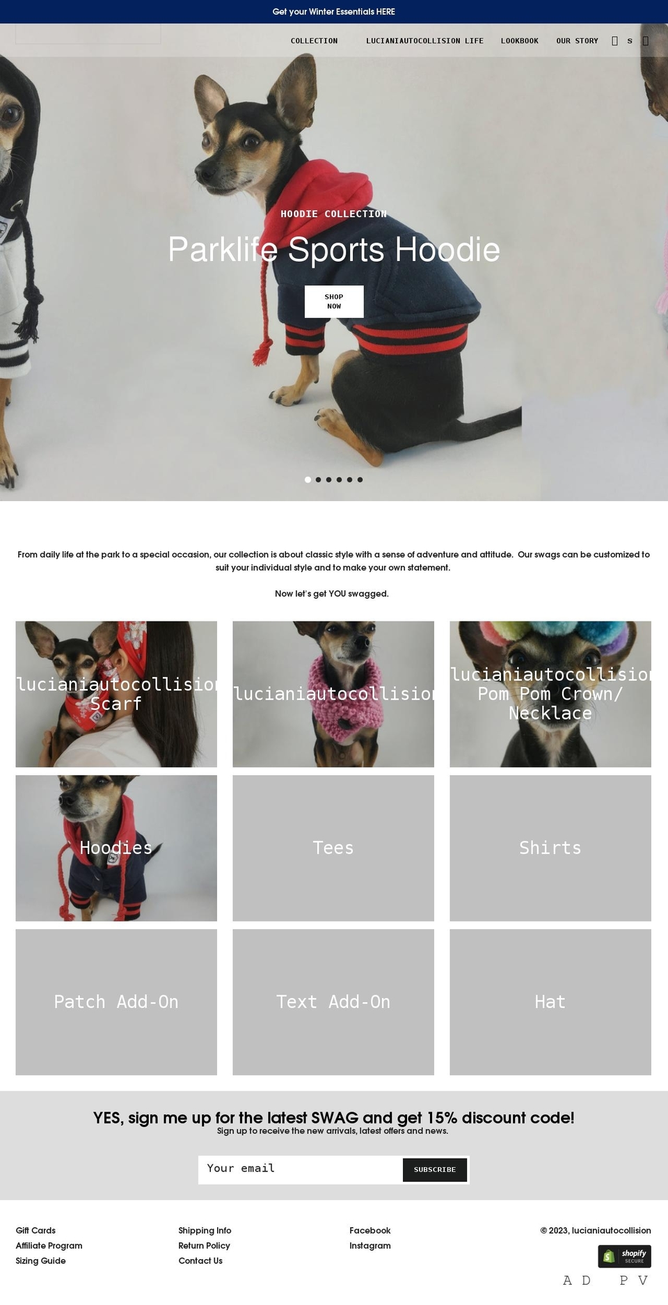 lucianiautocollision.com shopify website screenshot