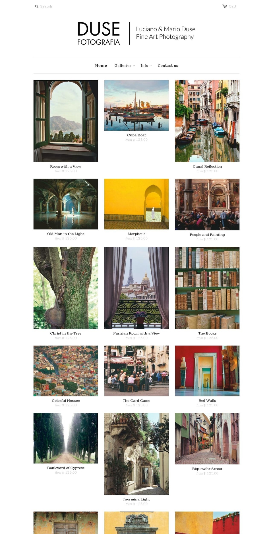 luciano-photography.com shopify website screenshot