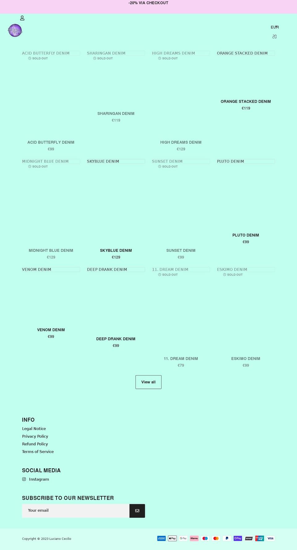 lucianocecilio.com shopify website screenshot