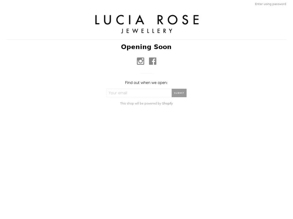 luciarosejewellery.com — Shopify storefront screenshot