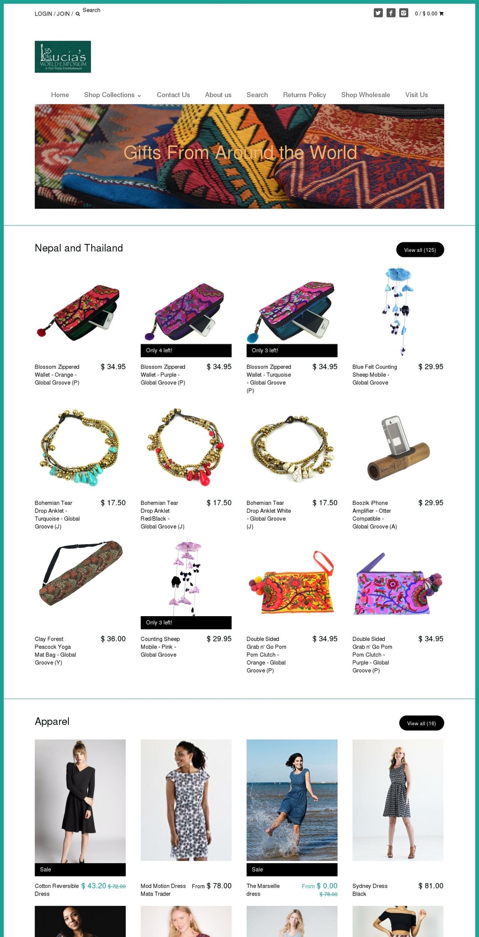 luciasworldemporium.com shopify website screenshot