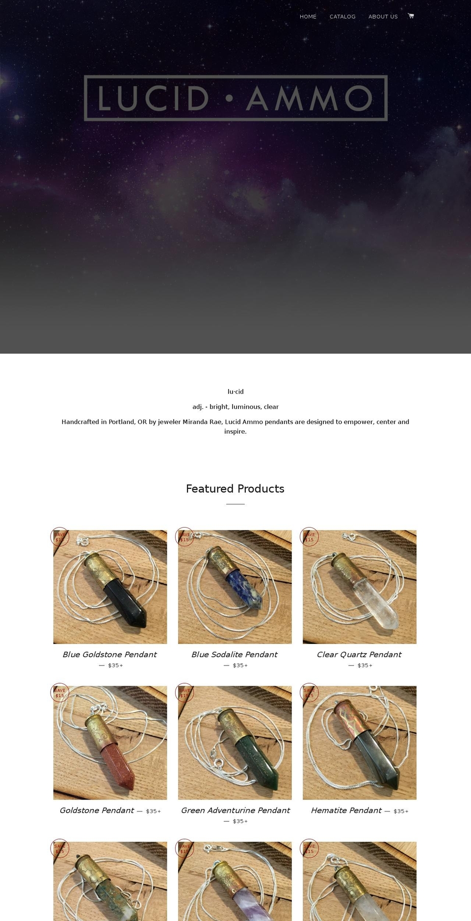 lucidammo.com shopify website screenshot