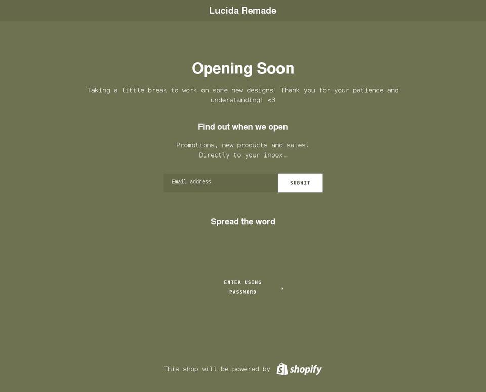 lucidaremade.com shopify website screenshot