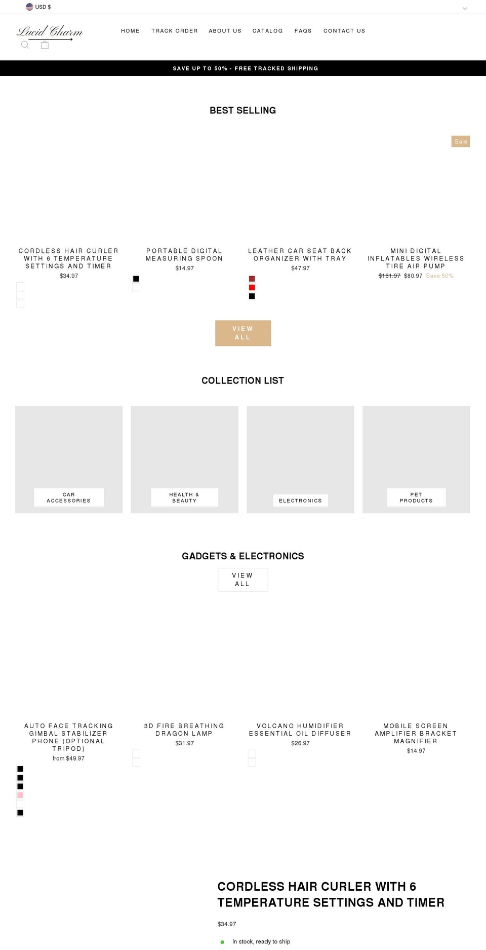 lucidcharm.com shopify website screenshot
