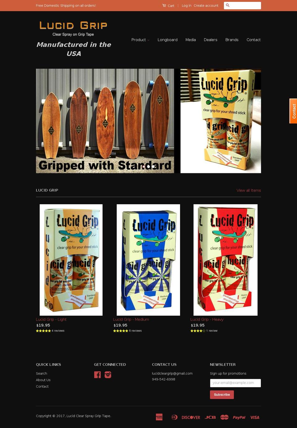 lucidgrip.com shopify website screenshot