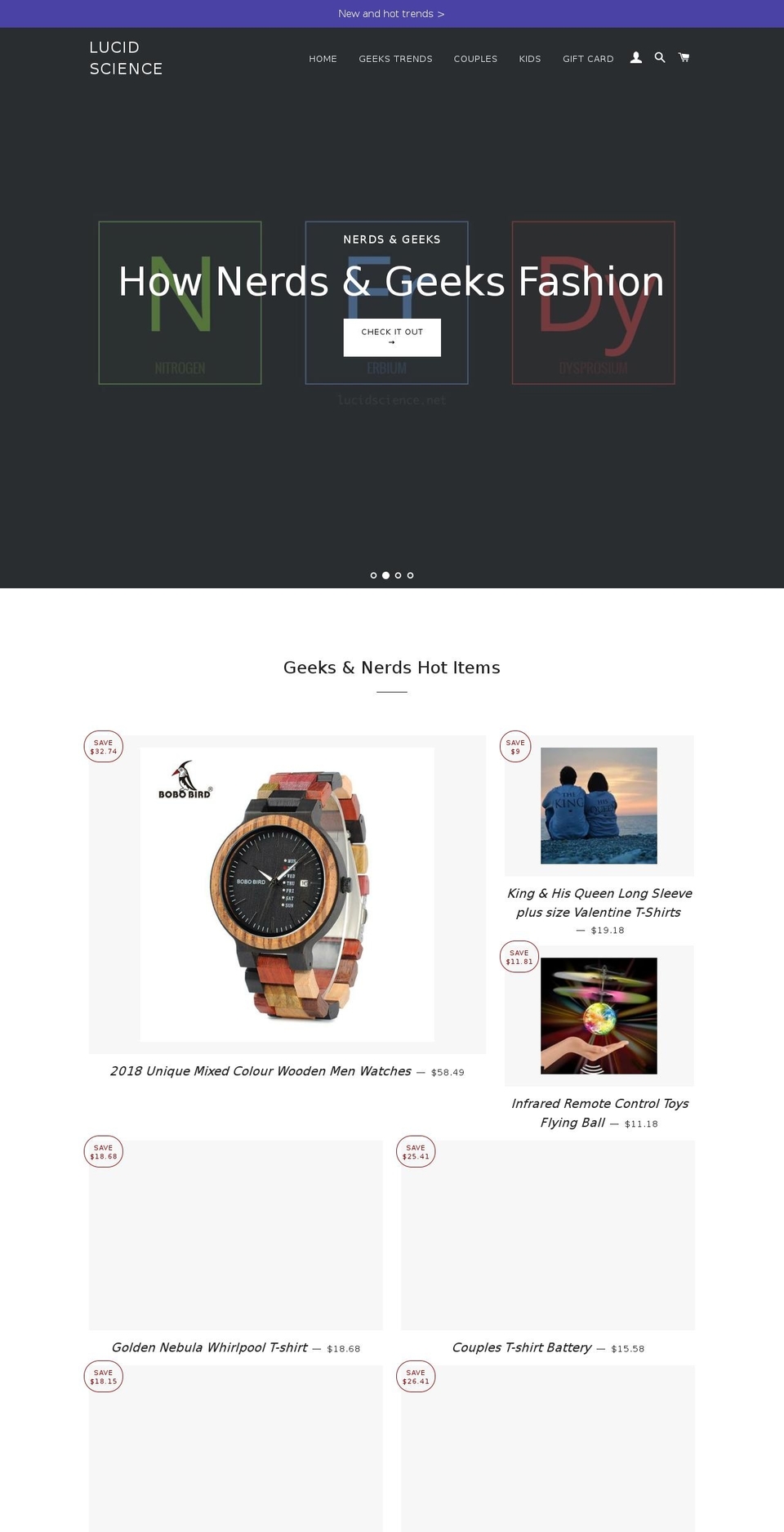 lucidscience.net shopify website screenshot