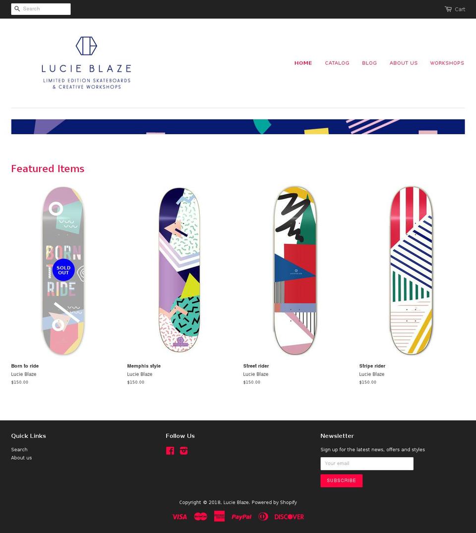 lucie-blaze.com — Shopify storefront screenshot