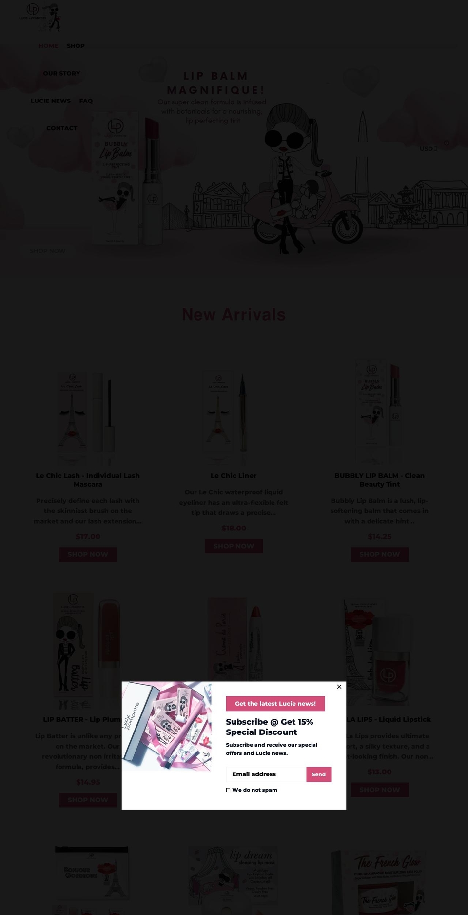 Lukme Shopify theme site example lucieandpompette.com