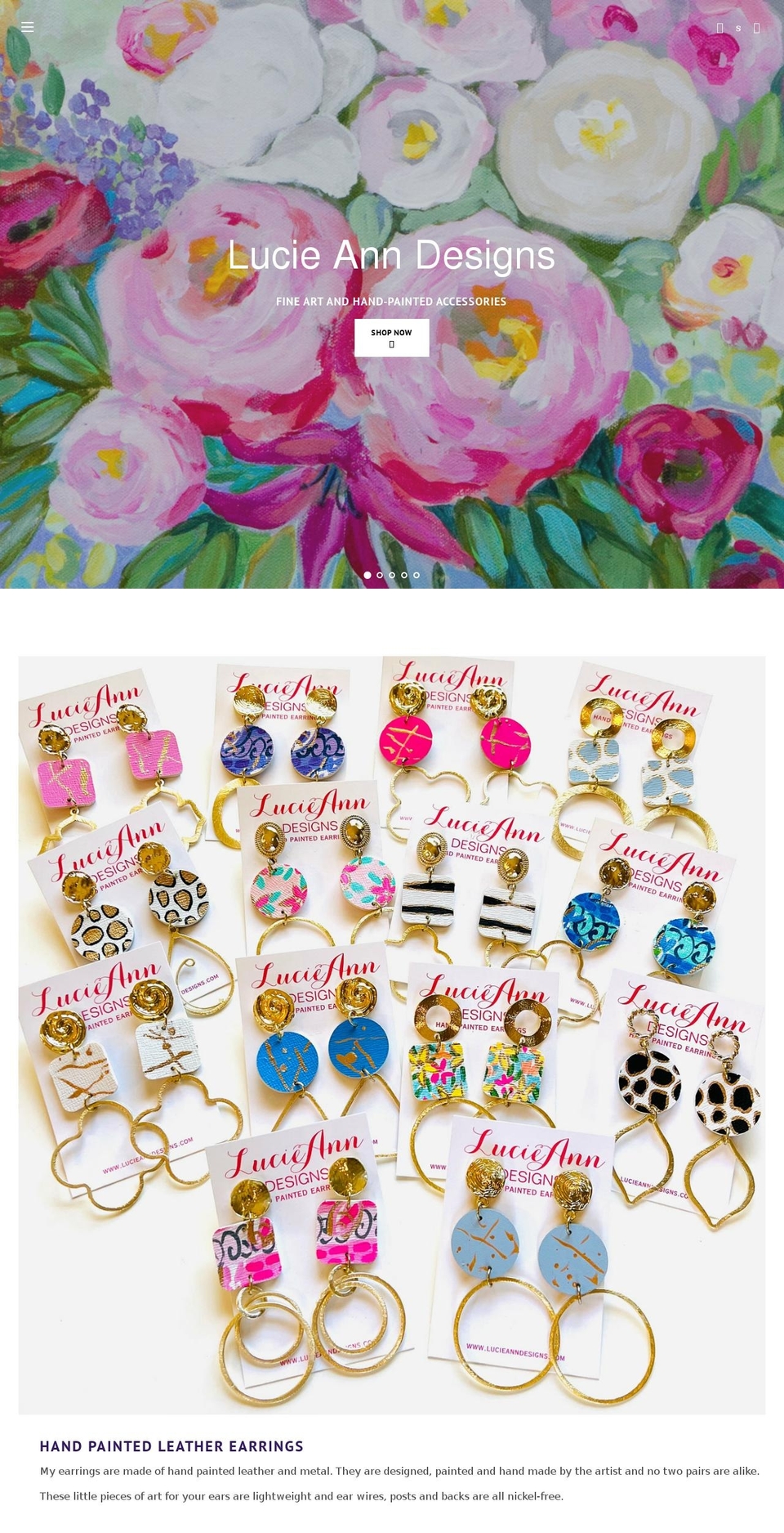 lucieanndesigns.com shopify website screenshot