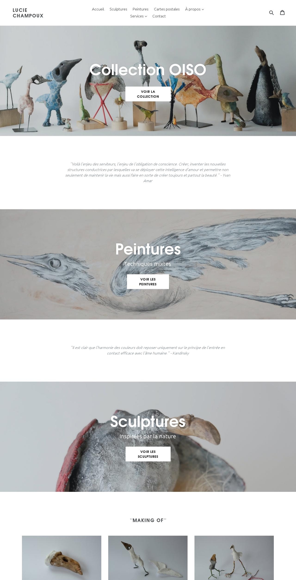 luciechampoux.com — Shopify storefront screenshot