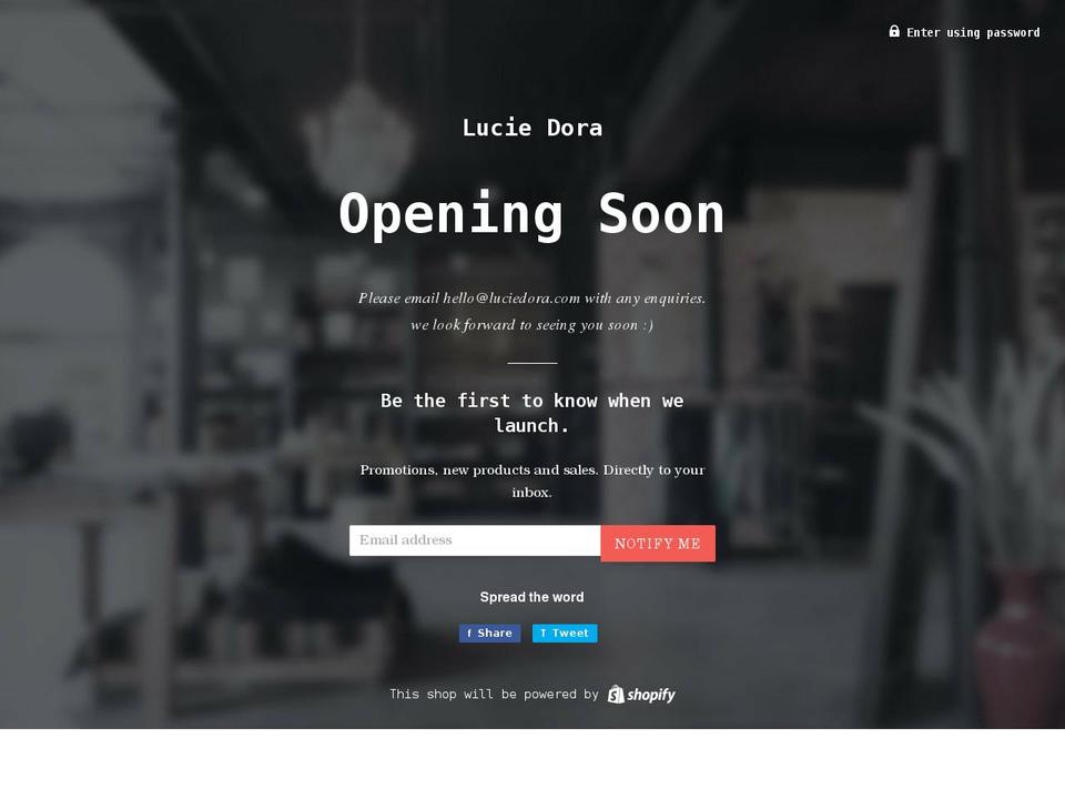 luciedora.com shopify website screenshot
